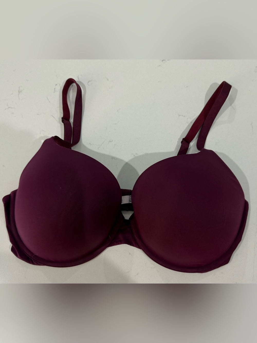 38DD Victoria's Secret Women Bra Burgundy T Shirt Push Up Full Coverage Lightly